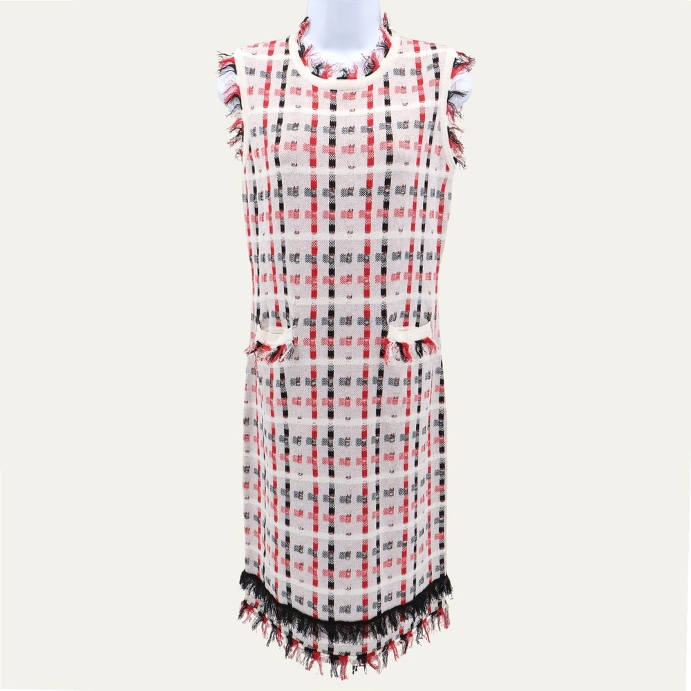 Thom Browne Dress Womens IT 40 US 4 Tweed Fringe Sleeveless Mini Sheath